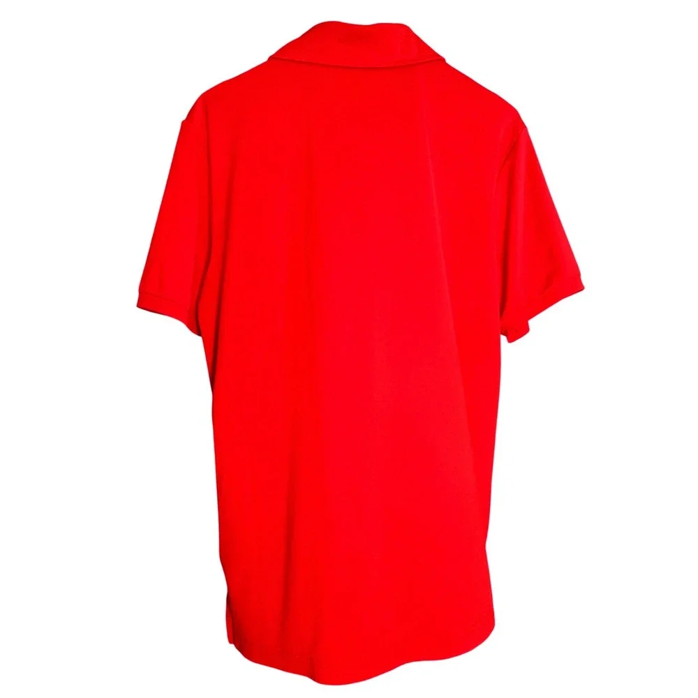 Men's Adidas Colorblock Polo Shirt Red White Blue Short Sleeve Athletic Size‎ S